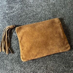 Elegant Brown Suede Clutch